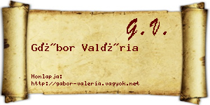 Gábor Valéria névjegykártya